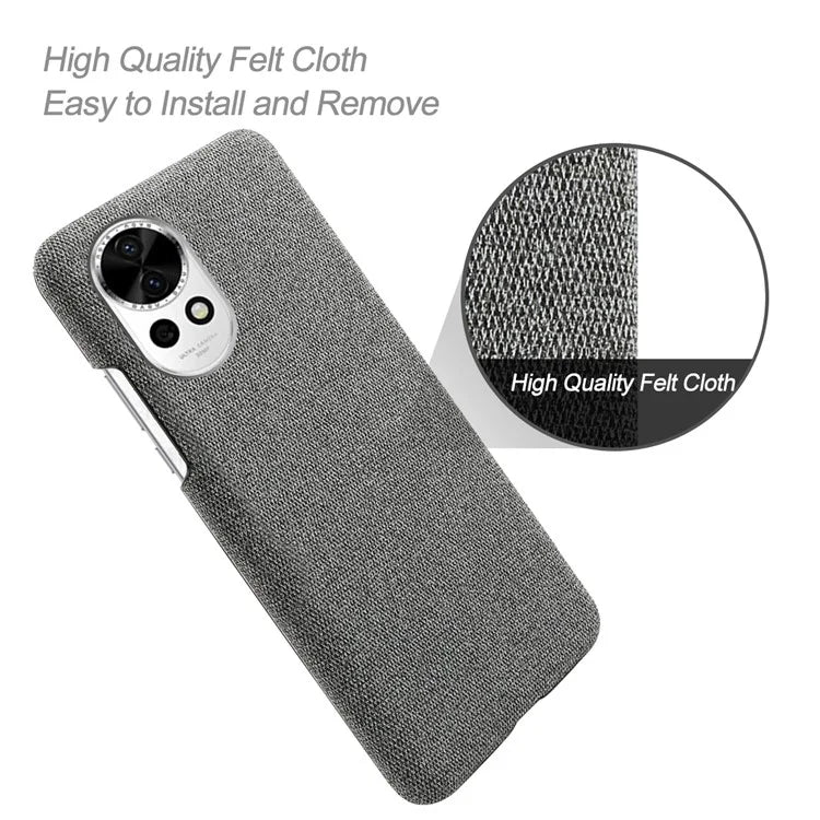 For Huawei nova 12 5G Case Solid Color Cloth+PC Anti-scratch Phone Cover