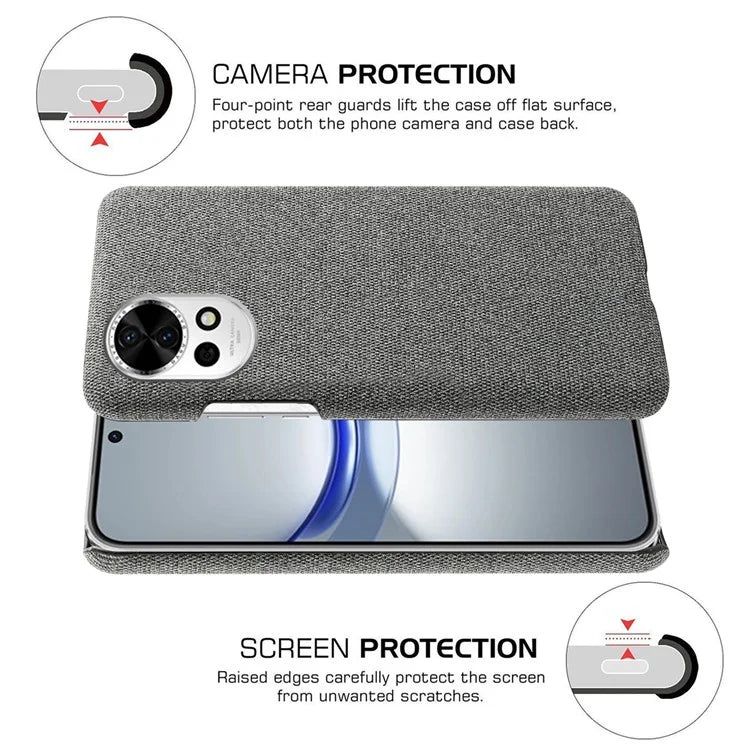 For Huawei nova 12 5G Case Solid Color Cloth+PC Anti-scratch Phone Cover