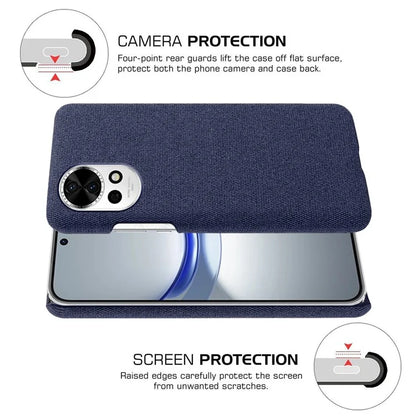 For Huawei nova 12 5G Case Solid Color Cloth+PC Anti-scratch Phone Cover