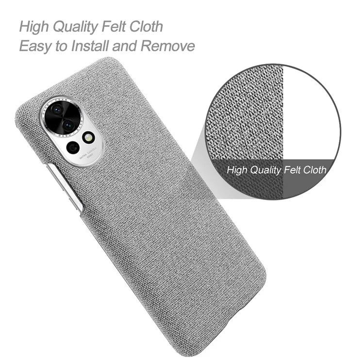 For Huawei nova 12 5G Case Solid Color Cloth+PC Anti-scratch Phone Cover