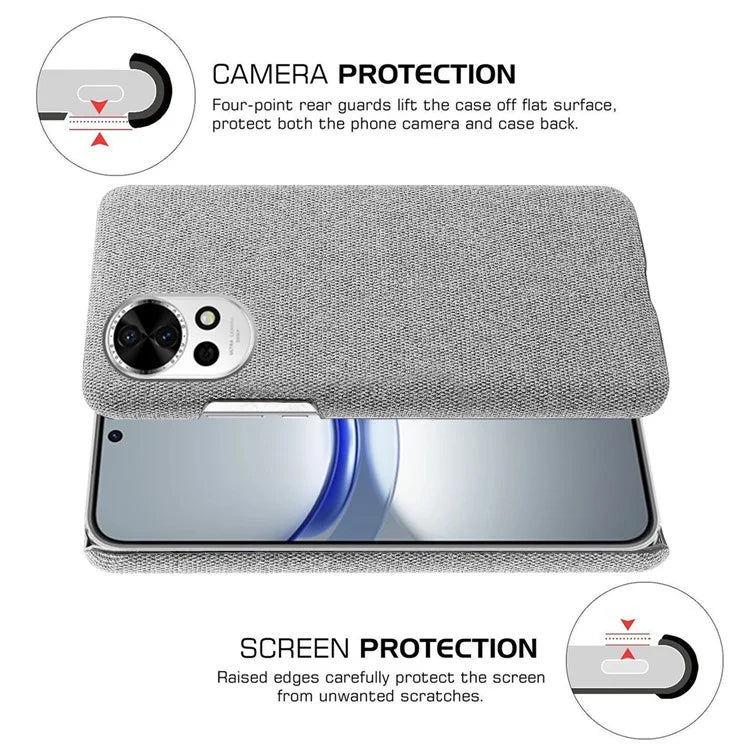 For Huawei nova 12 5G Case Solid Color Cloth+PC Anti-scratch Phone Cover