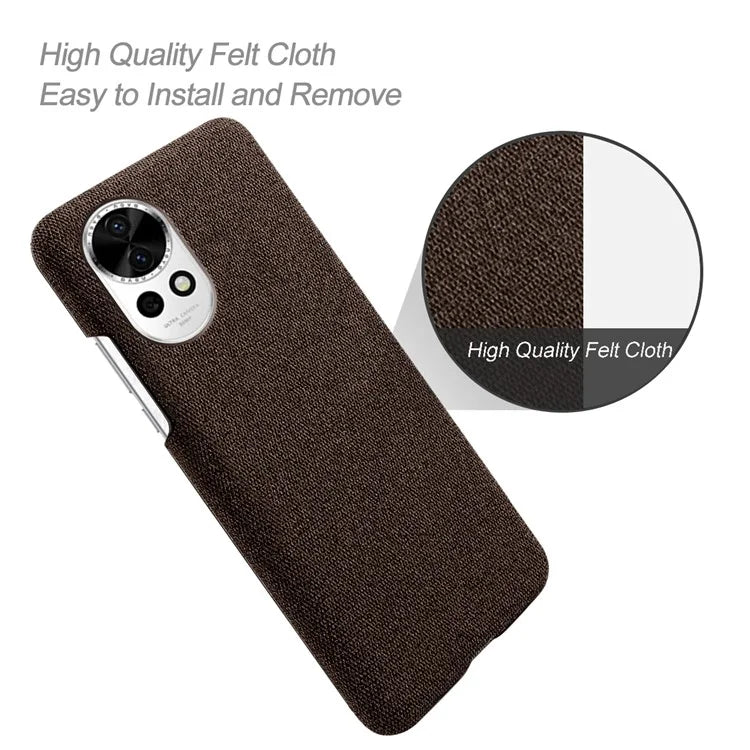 For Huawei nova 12 5G Case Solid Color Cloth+PC Anti-scratch Phone Cover