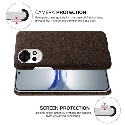 For Huawei nova 12 5G Case Solid Color Cloth+PC Anti-scratch Phone Cover