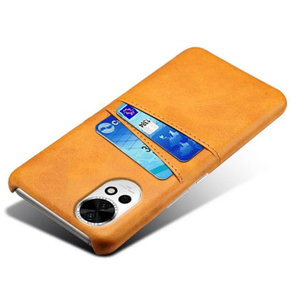 For Huawei nova 12 5G PU Leather Coated PC Case Anti-fall Dual Card Slots Back Cover