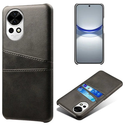 For Huawei nova 12 5G PU Leather Coated PC Case Anti-fall Dual Card Slots Back Cover