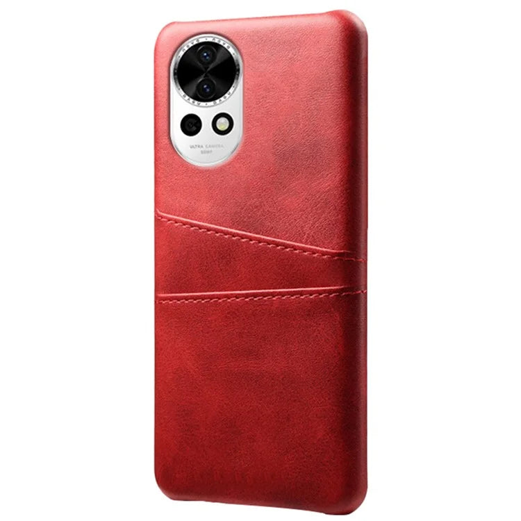 For Huawei nova 12 5G PU Leather Coated PC Case Anti-fall Dual Card Slots Back Cover