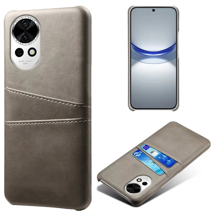 For Huawei nova 12 5G PU Leather Coated PC Case Anti-fall Dual Card Slots Back Cover