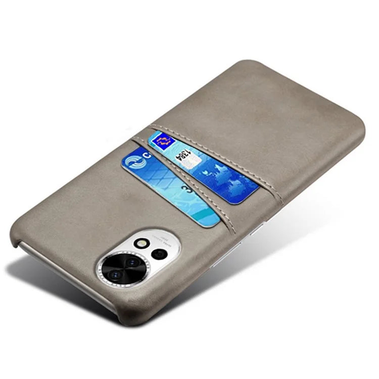 For Huawei nova 12 5G PU Leather Coated PC Case Anti-fall Dual Card Slots Back Cover