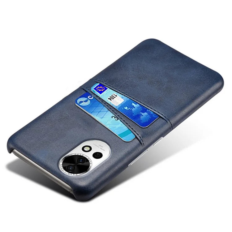 For Huawei nova 12 5G PU Leather Coated PC Case Anti-fall Dual Card Slots Back Cover