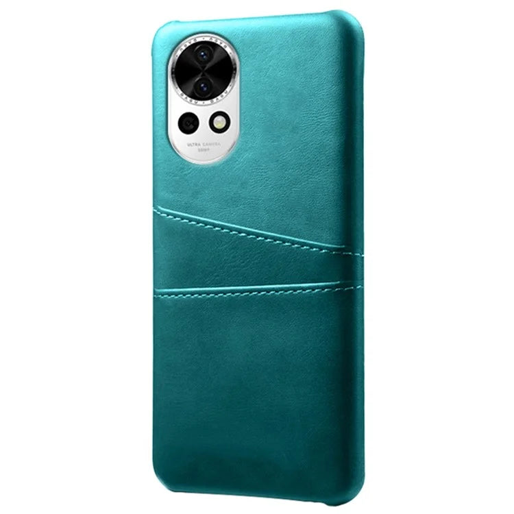 For Huawei nova 12 5G PU Leather Coated PC Case Anti-fall Dual Card Slots Back Cover
