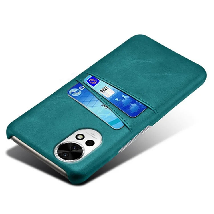 For Huawei nova 12 5G PU Leather Coated PC Case Anti-fall Dual Card Slots Back Cover