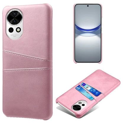 For Huawei nova 12 5G PU Leather Coated PC Case Anti-fall Dual Card Slots Back Cover