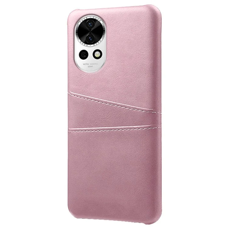 For Huawei nova 12 5G PU Leather Coated PC Case Anti-fall Dual Card Slots Back Cover