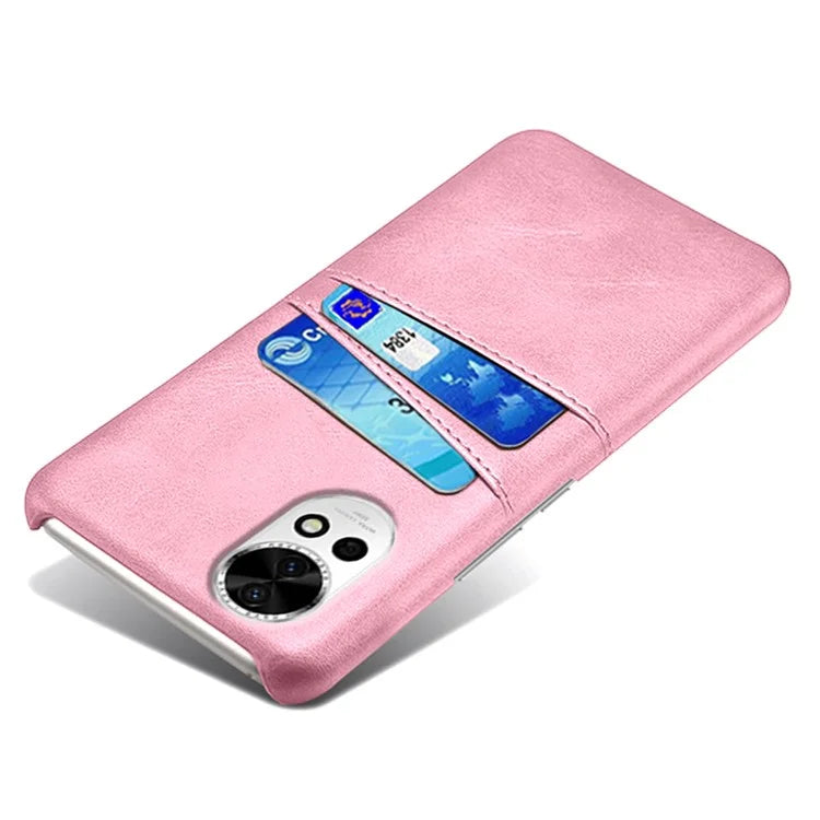 For Huawei nova 12 5G PU Leather Coated PC Case Anti-fall Dual Card Slots Back Cover