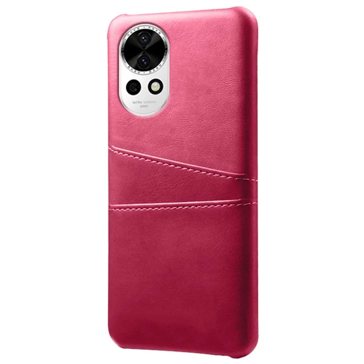 For Huawei nova 12 5G PU Leather Coated PC Case Anti-fall Dual Card Slots Back Cover