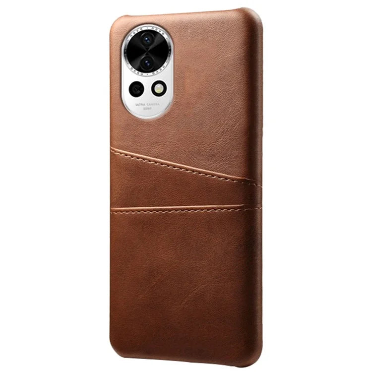 For Huawei nova 12 5G PU Leather Coated PC Case Anti-fall Dual Card Slots Back Cover