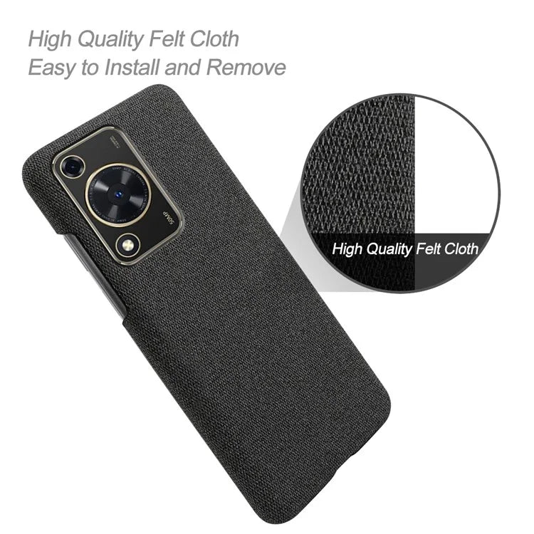 For Huawei Enjoy 70 4G / nova Y72 4G Cell Phone Case Solid Color Shockproof PC Shell with Cloth Texture