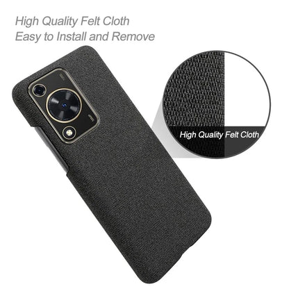 For Huawei Enjoy 70 4G / nova Y72 4G Cell Phone Case Solid Color Shockproof PC Shell with Cloth Texture