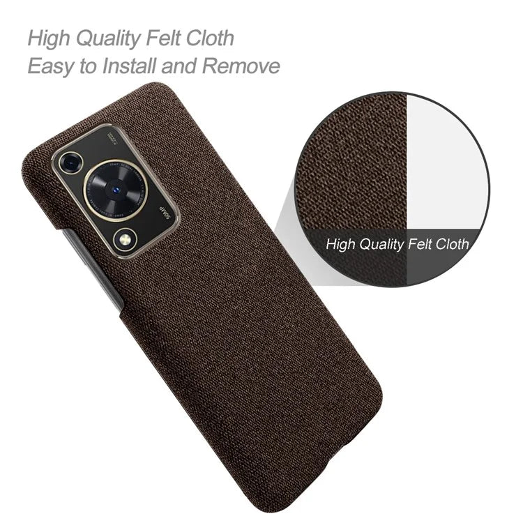 For Huawei Enjoy 70 4G / nova Y72 4G Cell Phone Case Solid Color Shockproof PC Shell with Cloth Texture