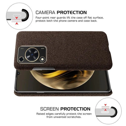 For Huawei Enjoy 70 4G / nova Y72 4G Cell Phone Case Solid Color Shockproof PC Shell with Cloth Texture