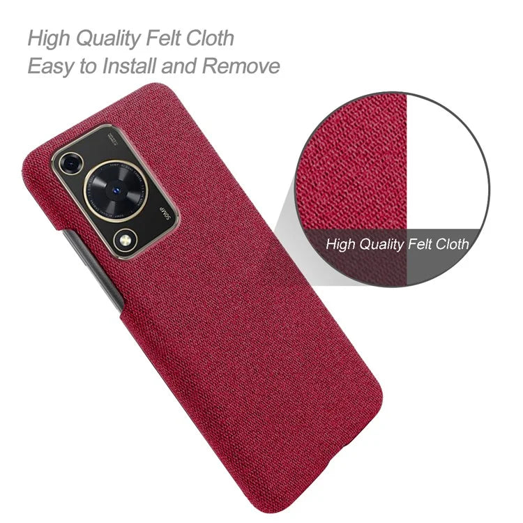 For Huawei Enjoy 70 4G / nova Y72 4G Cell Phone Case Solid Color Shockproof PC Shell with Cloth Texture
