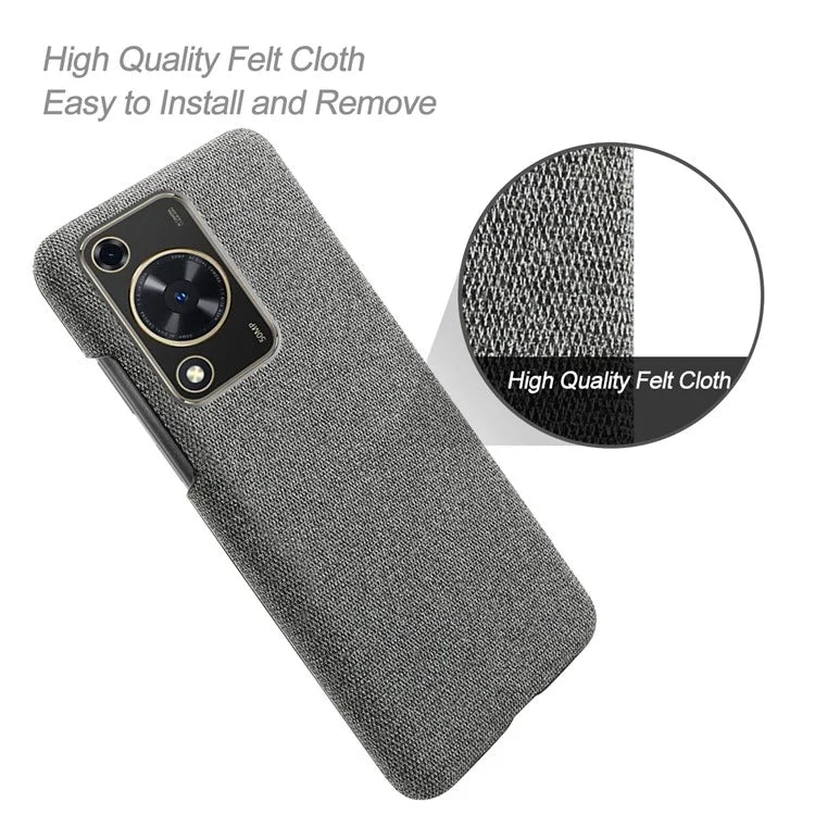 For Huawei Enjoy 70 4G / nova Y72 4G Cell Phone Case Solid Color Shockproof PC Shell with Cloth Texture