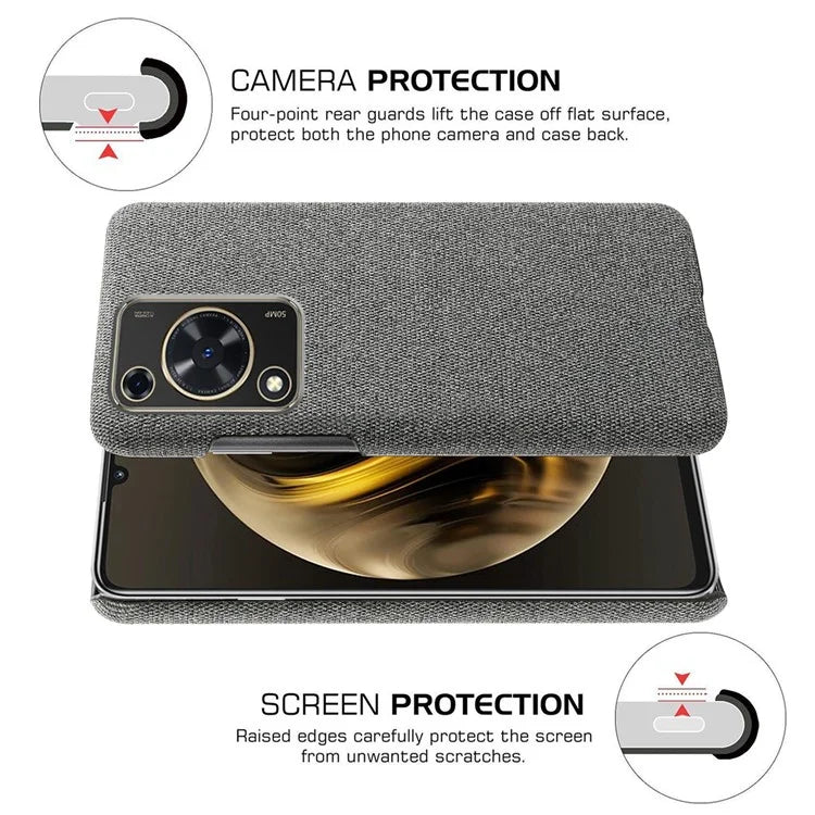 For Huawei Enjoy 70 4G / nova Y72 4G Cell Phone Case Solid Color Shockproof PC Shell with Cloth Texture