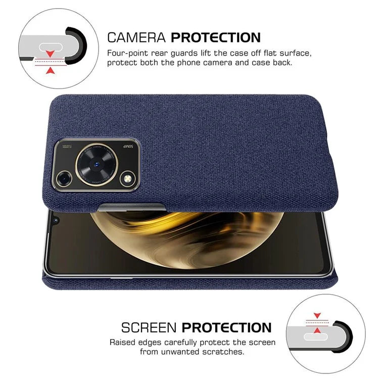 For Huawei Enjoy 70 4G / nova Y72 4G Cell Phone Case Solid Color Shockproof PC Shell with Cloth Texture