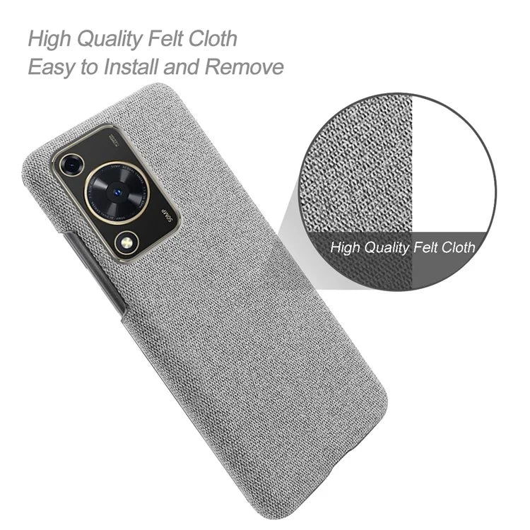 For Huawei Enjoy 70 4G / nova Y72 4G Cell Phone Case Solid Color Shockproof PC Shell with Cloth Texture