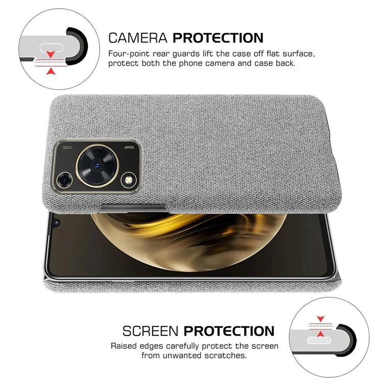 For Huawei Enjoy 70 4G / nova Y72 4G Cell Phone Case Solid Color Shockproof PC Shell with Cloth Texture