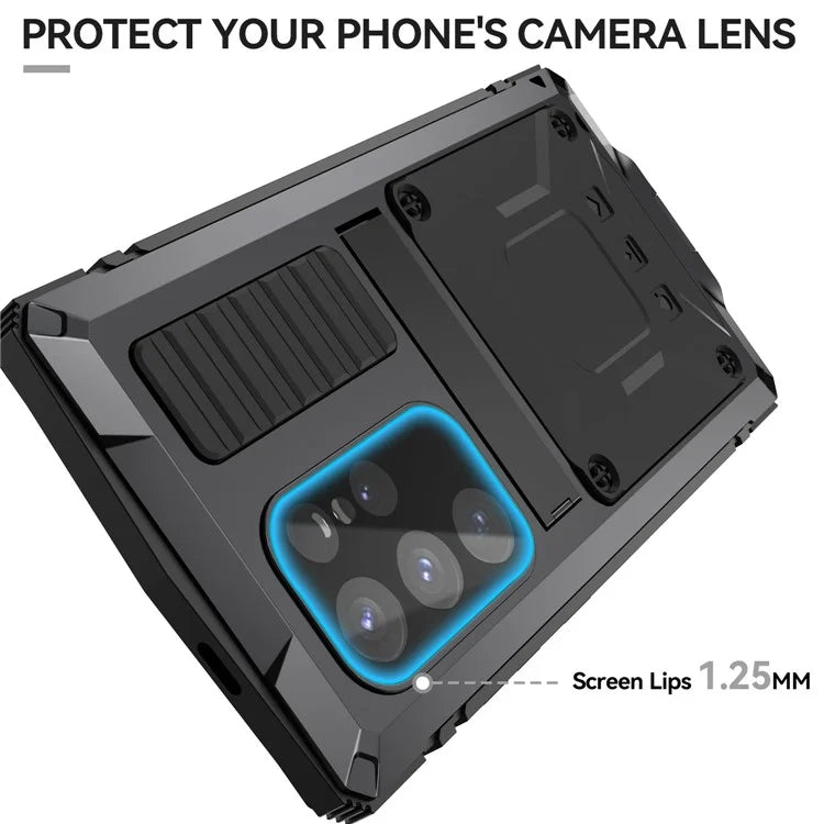 R-JUST For Samsung Galaxy S24 Ultra Phone Case Full Protection Cover with Kickstand