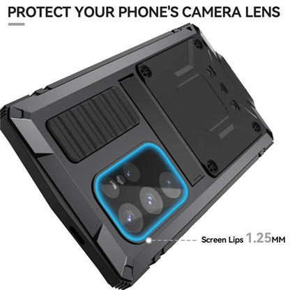 R-JUST For Samsung Galaxy S24 Ultra Phone Case Full Protection Cover with Kickstand