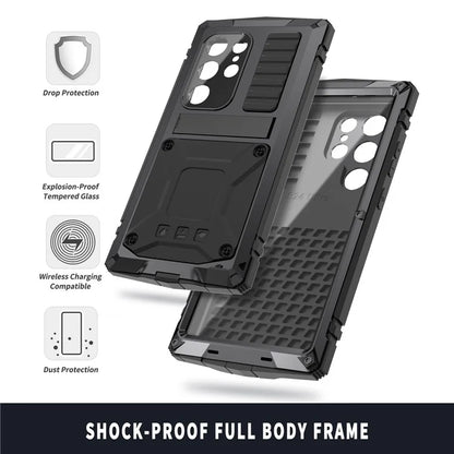 R-JUST For Samsung Galaxy S24 Ultra Phone Case Full Protection Cover with Kickstand