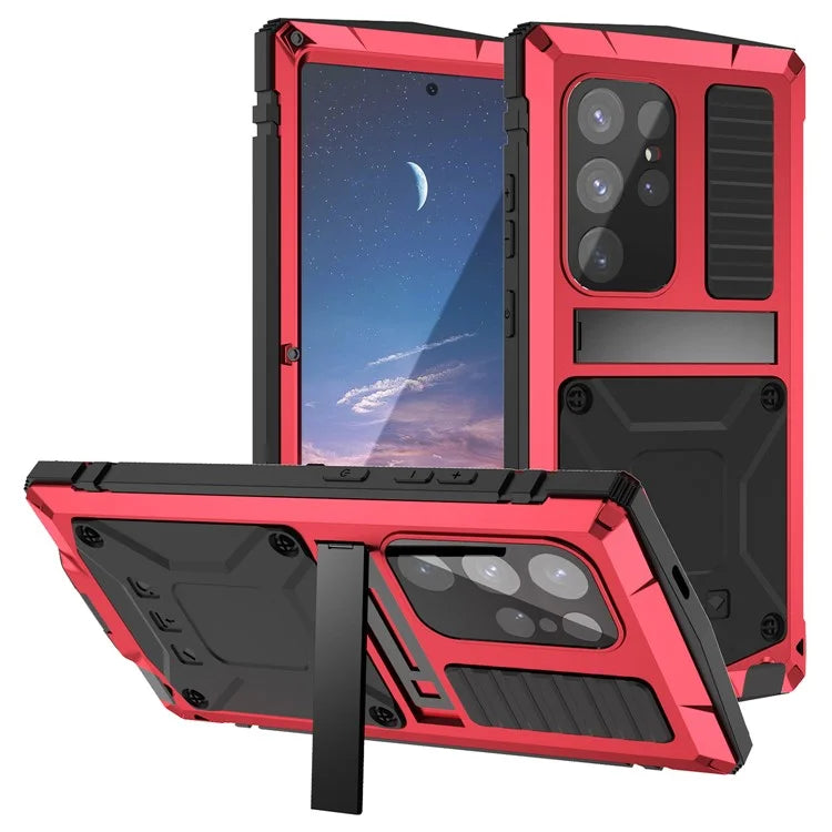 R-JUST For Samsung Galaxy S24 Ultra Phone Case Full Protection Cover with Kickstand