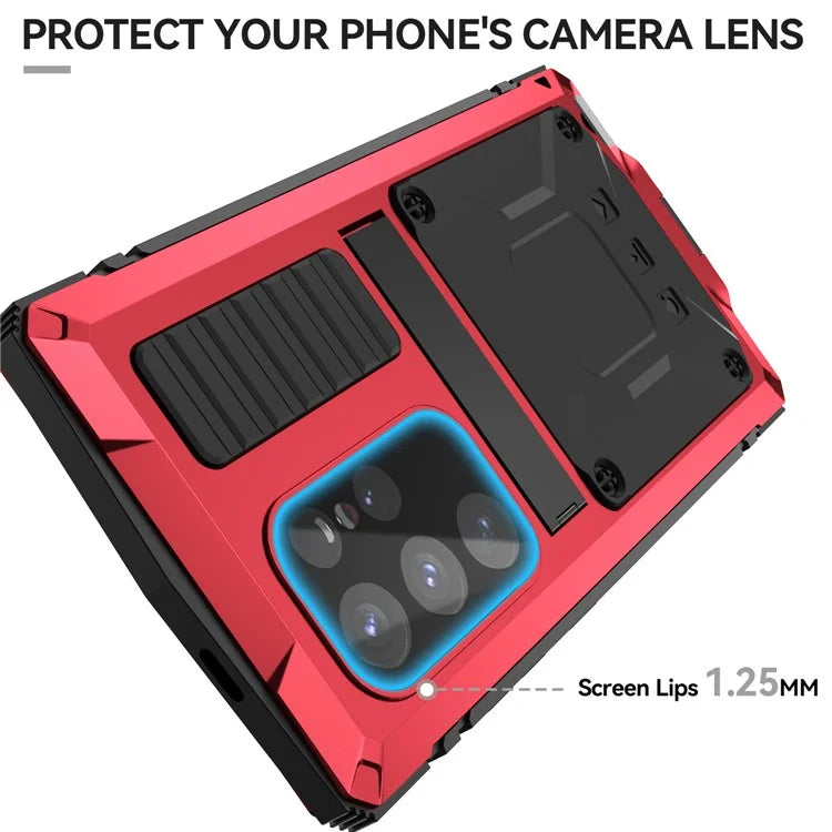 R-JUST For Samsung Galaxy S24 Ultra Phone Case Full Protection Cover with Kickstand
