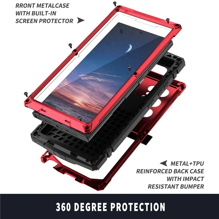 R-JUST For Samsung Galaxy S24 Ultra Phone Case Full Protection Cover with Kickstand