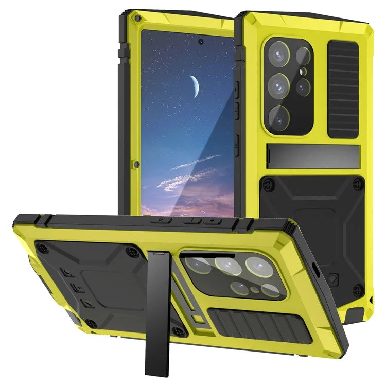 R-JUST For Samsung Galaxy S24 Ultra Phone Case Full Protection Cover with Kickstand