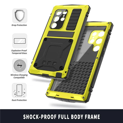 R-JUST For Samsung Galaxy S24 Ultra Phone Case Full Protection Cover with Kickstand