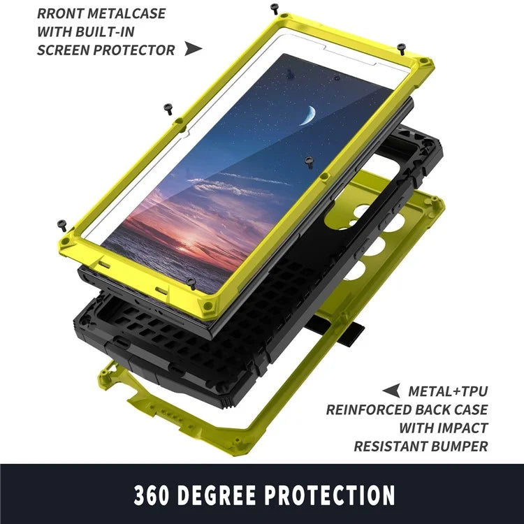 R-JUST For Samsung Galaxy S24 Ultra Phone Case Full Protection Cover with Kickstand