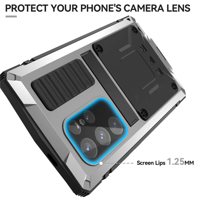 R-JUST For Samsung Galaxy S24 Ultra Phone Case Full Protection Cover with Kickstand