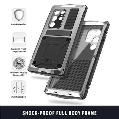 R-JUST For Samsung Galaxy S24 Ultra Phone Case Full Protection Cover with Kickstand