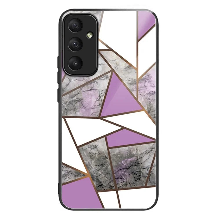 For Samsung Galaxy A05s 4G Tempered Glass Case Abstract Marble Pattern Phone Cover
