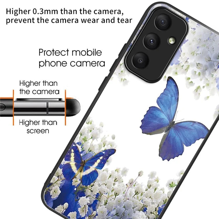 For Samsung Galaxy A05s 4G Phone Case Pattern Printed Shockproof Tempered Glass Cover