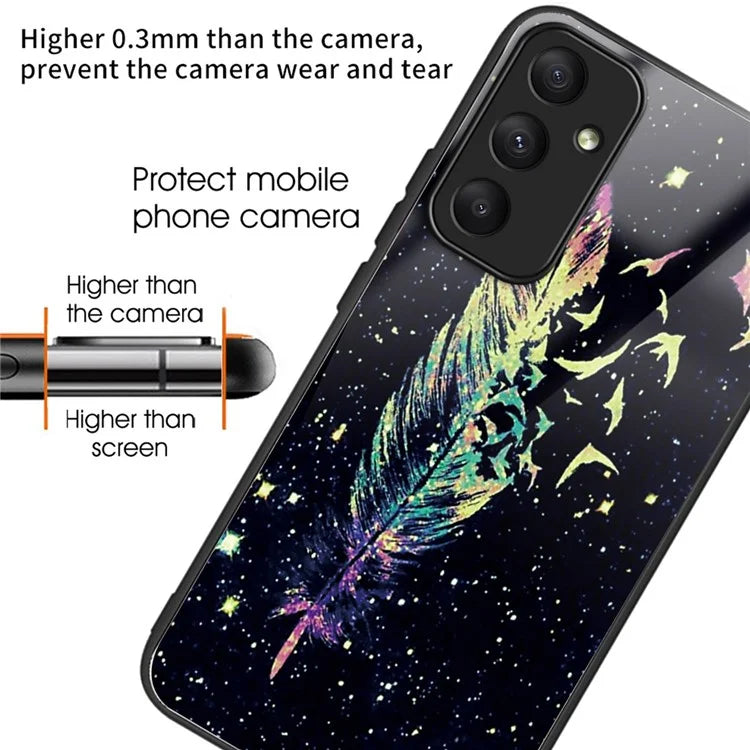 For Samsung Galaxy A05s 4G Phone Case Pattern Printed Shockproof Tempered Glass Cover