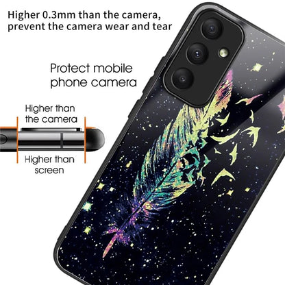 For Samsung Galaxy A05s 4G Phone Case Pattern Printed Shockproof Tempered Glass Cover