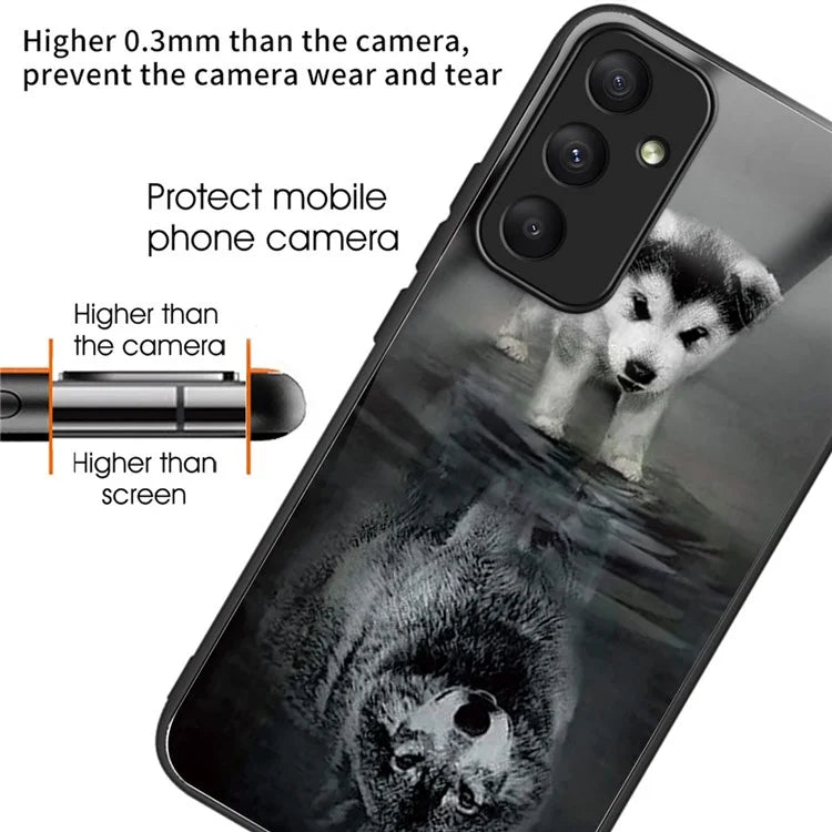 For Samsung Galaxy A05s 4G Phone Case Pattern Printed Shockproof Tempered Glass Cover