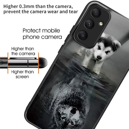 For Samsung Galaxy A05s 4G Phone Case Pattern Printed Shockproof Tempered Glass Cover