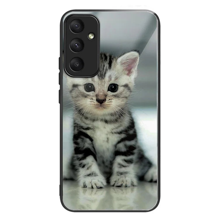 For Samsung Galaxy A05s 4G Phone Case Pattern Printed Shockproof Tempered Glass Cover