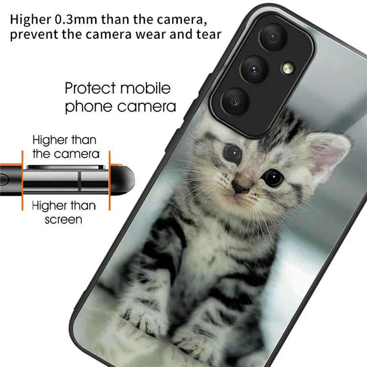 For Samsung Galaxy A05s 4G Phone Case Pattern Printed Shockproof Tempered Glass Cover
