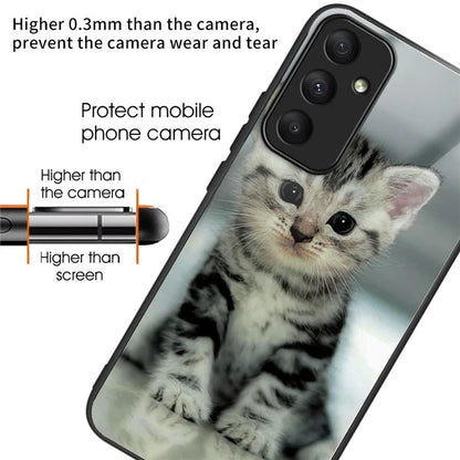 For Samsung Galaxy A05s 4G Phone Case Pattern Printed Shockproof Tempered Glass Cover
